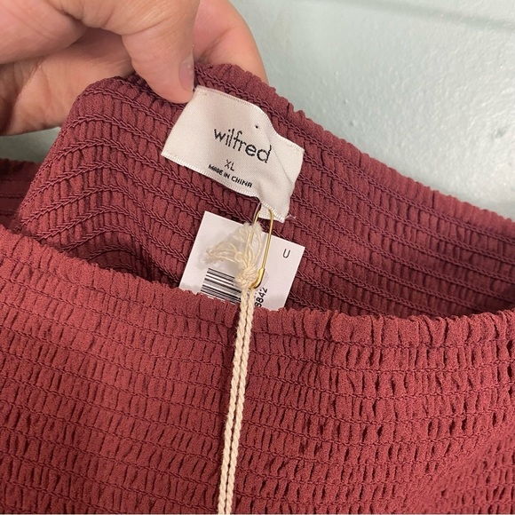 Aritzia Wilfred Tempest Dress Garnet Red Mini Long Sleeve Sz XL - Picture 3 of 5